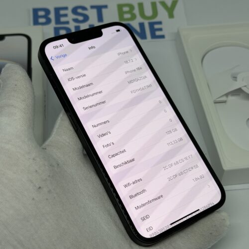 iPhone 16E 128GB zwart /krasvrij /100% batt /garantie