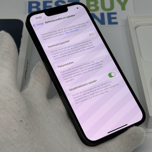 iPhone 13 128GB zwart /97% batt /zeer net /garantie