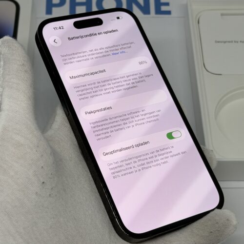 iPhone 14 Pro 256GB zwart /krasvrij scherm /86% batt /garantie