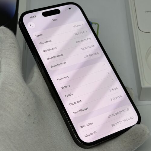 iPhone 14 Pro 256GB zwart /krasvrij scherm /86% batt /garantie
