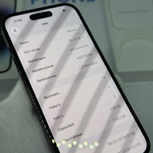 iPhone 14 Pro 256GB zwart /krasvrij scherm /86% batt /garantie