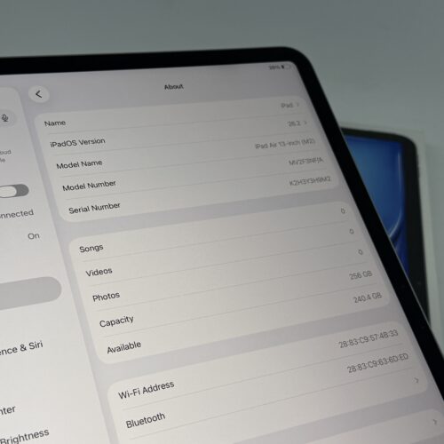 iPad Air 13 inch 6e M2 256GB blauw /krasvrij /100% batt /garantie