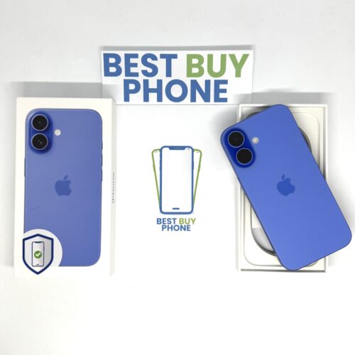 iPhone 16 128GB blauw /krasvrij glas /100% batt /garantie