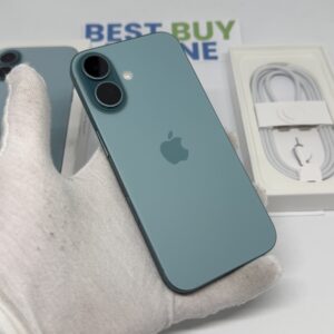 iPhone 16 128GB groen /krasvrij /90% batt /garantie