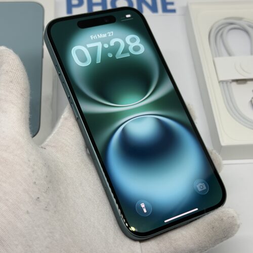 iPhone 16 128GB groen /krasvrij /90% batt /garantie