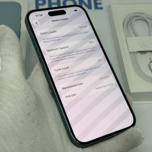 iPhone 16 128GB groen /krasvrij /90% batt /garantie