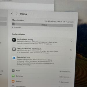 MacBook Air M1 512GB 16GB ram zilver /krasvij /89% batt /garantie