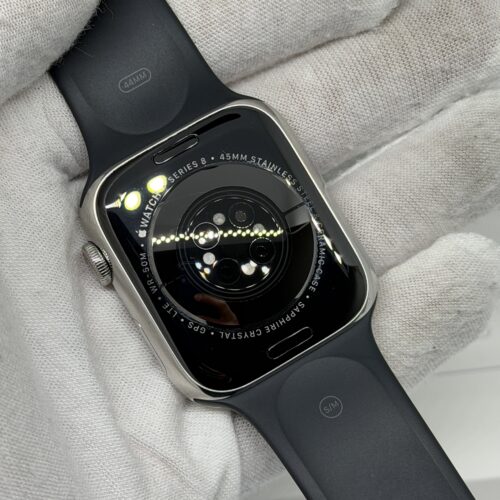 Apple Watch 8 RVS (zilver) 45MM /97% batt /krasvrij scherm /garantie