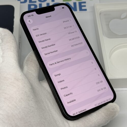iPhone 13 256GB zwart /89% batt /zeer net /garantie