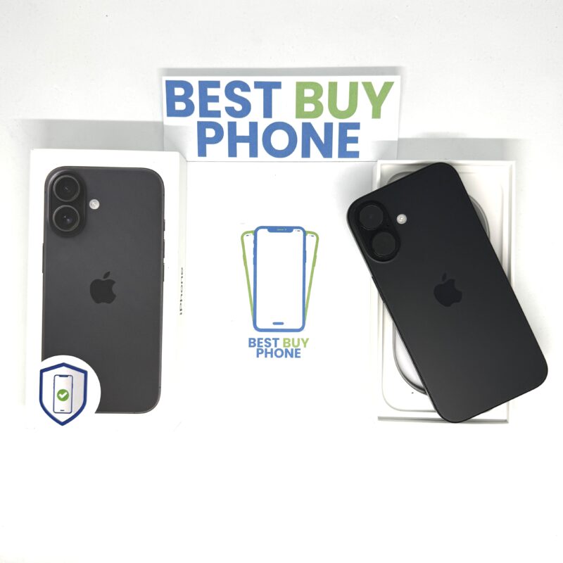 iPhone 16 128GB zwart /krasvrij glas /100% batt /garantie