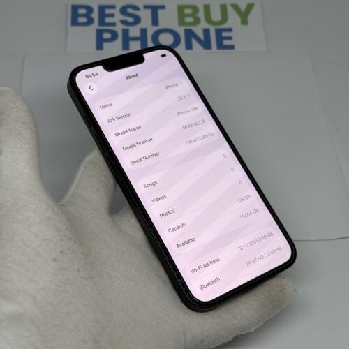 iPhone 16E 128GB zwart E-sim /krasvrij /100% batt /garantie
