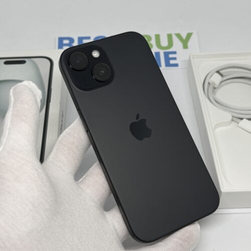 iPhone 15 128GB zwart /100% batt /zeer net /garantie