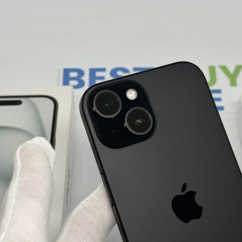 iPhone 15 128GB zwart /100% batt /zeer net /garantie