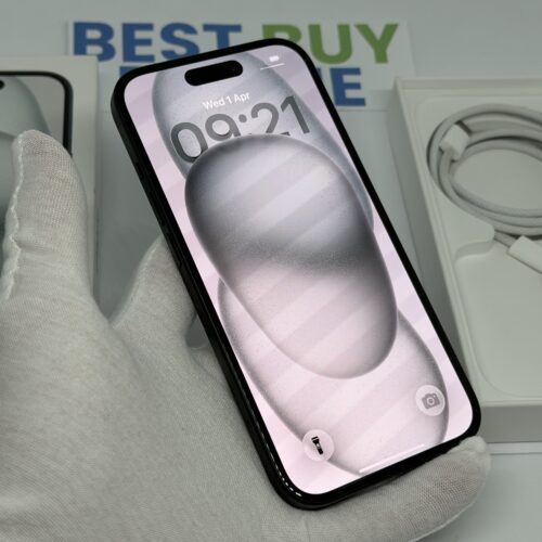 iPhone 15 128GB zwart /100% batt /zeer net /garantie