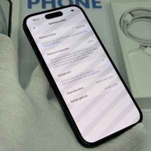 iPhone 15 128GB zwart /100% batt /zeer net /garantie