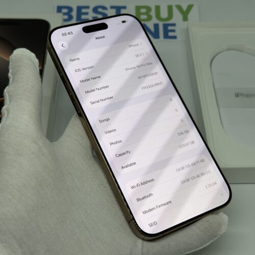 iPhone 16 Pro Max 256GB goud /zeer net /98% batt /garantie