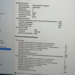 MacBook Air M2 256GB grijs /zeer net /85% batt /garantie