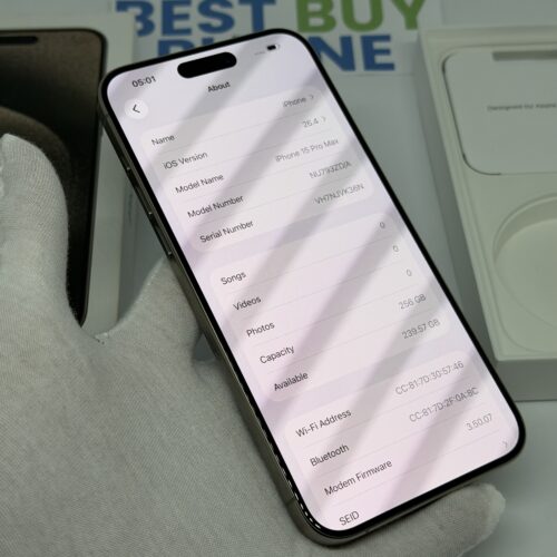 iPhone 15 Pro Max 256GB grijs /kras vrij /100% batt /garantie