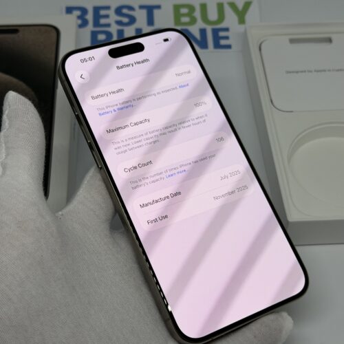 iPhone 15 Pro Max 256GB grijs /kras vrij /100% batt /garantie