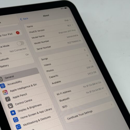 iPad mini 7e 256GB grijs /krasvrij /100% batt /garantie