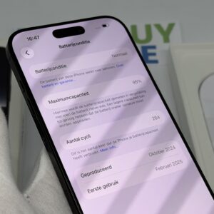 iPhone 16 Pro Max 256GB zwart /krasvrij glas /95% batt /garantie