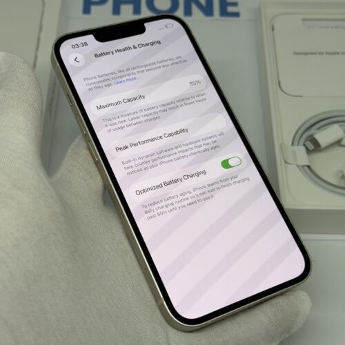 iPhone 13 128GB wit /85% batt /krasvrij glas /garantie