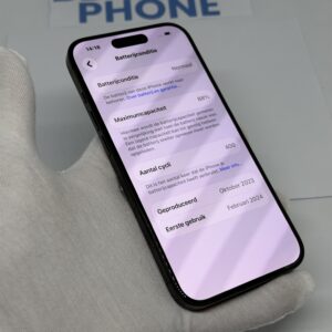 iPhone 15 Pro 128GB zwart /krasvrij /88% batt /garantie