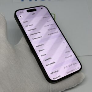 iPhone 15 Pro 128GB zwart /krasvrij /88% batt /garantie