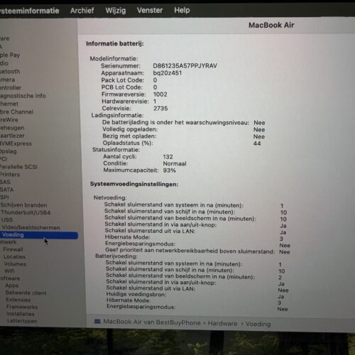 MacBook Air M1 256GB grijs /krasvrij /93% batt /garantie