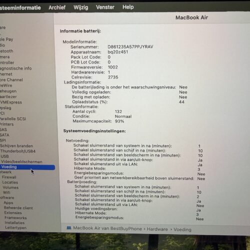 MacBook Air M1 256GB grijs /krasvrij /93% batt /garantie