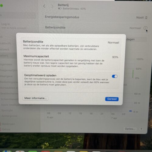 MacBook Air M1 256GB grijs /krasvrij /93% batt /garantie
