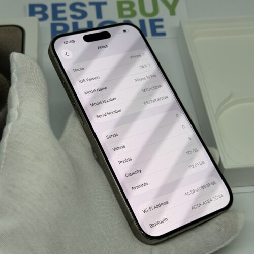 IMG_1780 iPhone 15 Pro 128GB grijs /krasvrij /88% batt /garantie