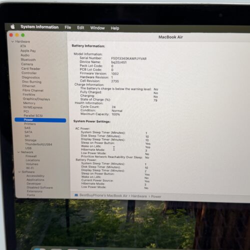 MacBook Air M1 256GB grijs /zeer net /100% batt /garantie