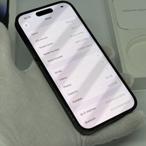 iPhone 14 Pro 128GB zwart /krasvrij scherm /87% batt /garantie