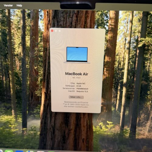 MacBook Air M2 256GB grijs /krasvrij /93% batt /garantie