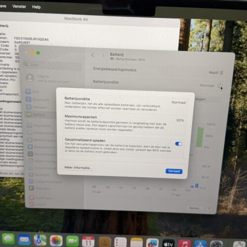 MacBook Air M2 256GB grijs /krasvrij /93% batt /garantie