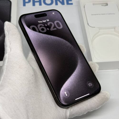 iPhone 15 Pro 128GB zwart /krasvrij /95% batt /garantie