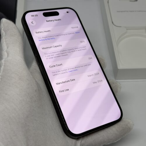 iPhone 15 Pro 128GB zwart /krasvrij /95% batt /garantie