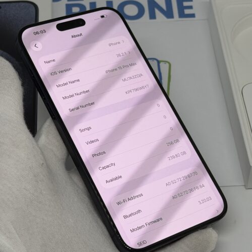 iPhone 15 Pro Max 256GB blauw /zeer net /100% batt /garantie