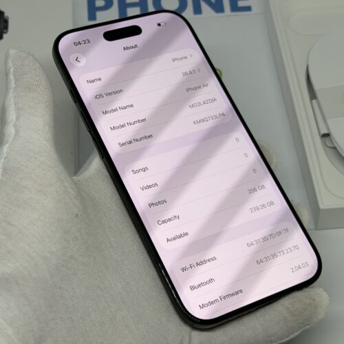iPhone Air 256GB zwart /100% batt /krasvrij /garantie