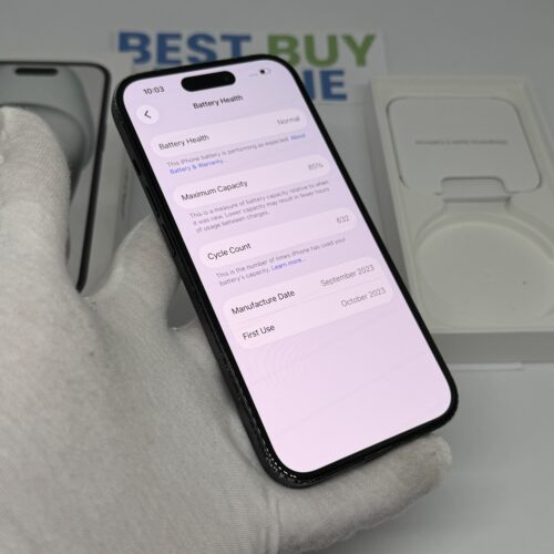iPhone 15 128GB zwart /krasvrij scherm /85% batt /garantie