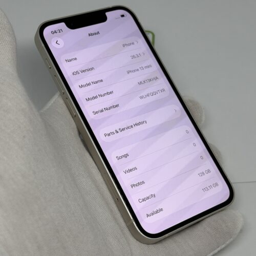 iPhone 13 mini 128GB wit /95% batt /krasvrij /garantie