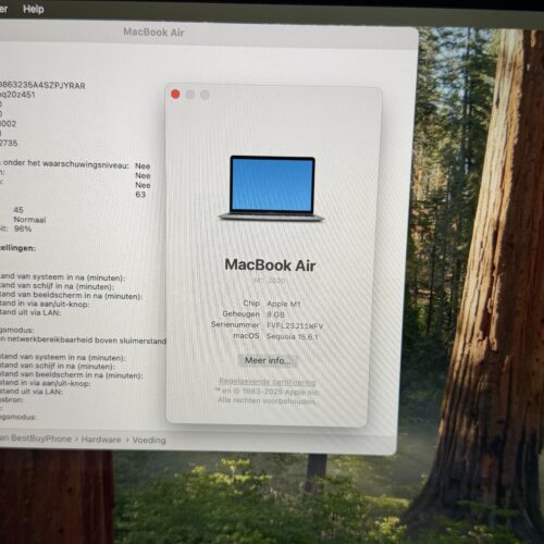 IMG_2864 MacBook Air M1 256GB grijs /zeer net /96% batt /garantie