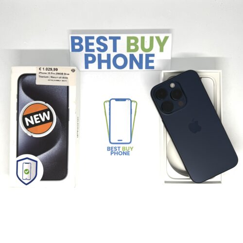iPhone 15 pro 256GB blauw /krasvrij /87% batt /garantie