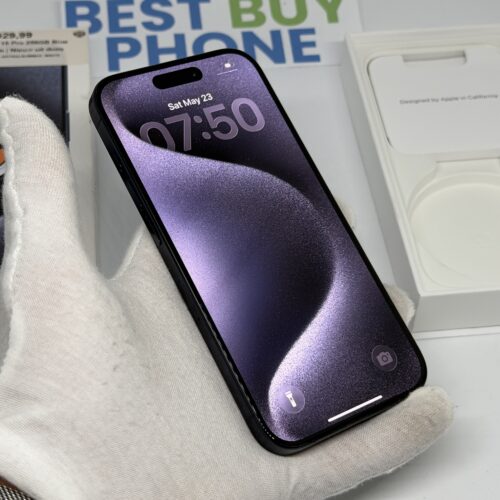 iPhone 15 pro 256GB blauw /krasvrij /87% batt /garantie