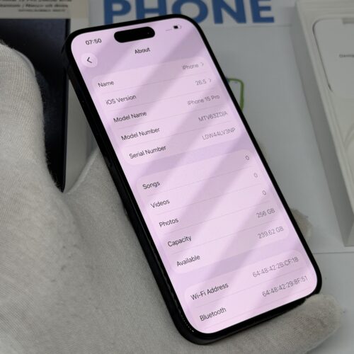 iPhone 15 pro 256GB blauw /krasvrij /87% batt /garantie
