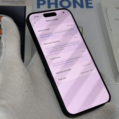 iPhone 15 pro 256GB blauw /krasvrij /87% batt /garantie