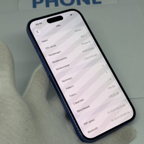 IMG_3578 2 iPhone 16 256GB blauw /zeer net /95% batt /garantie