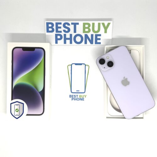 iPhone 14 128GB paars /krasvrij /87% batt /garantie