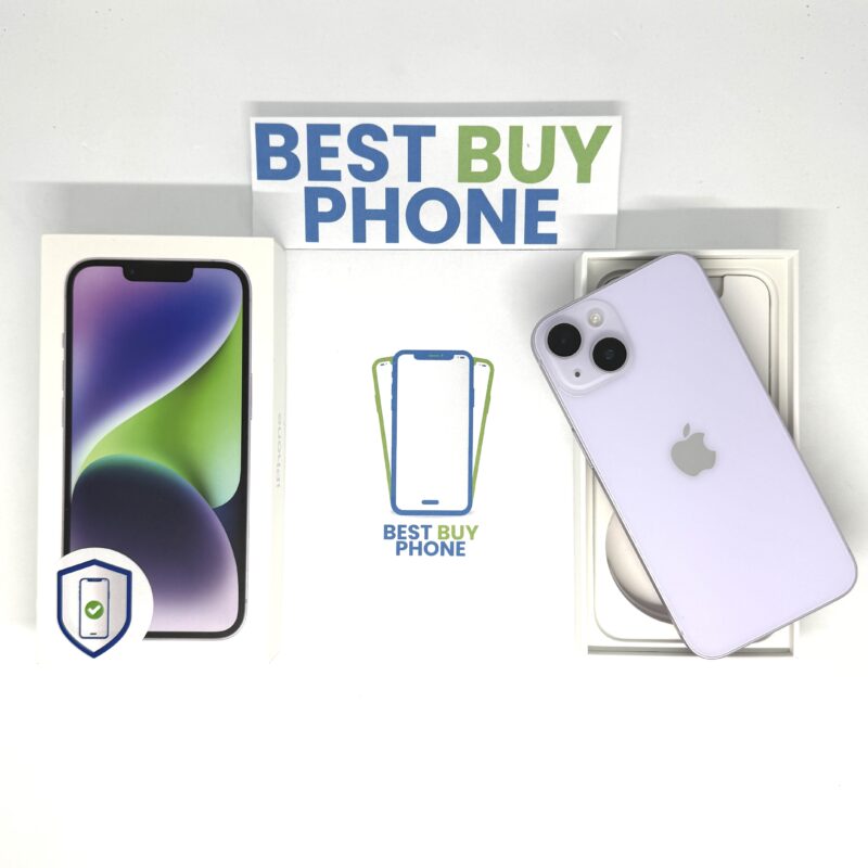 iPhone 14 128GB paars /krasvrij /87% batt /garantie